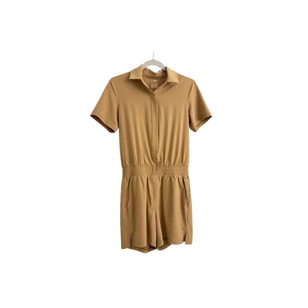 Calia Romper Dri Fit Activewear Golf  Short Sleeve Khaki Romper Size XS